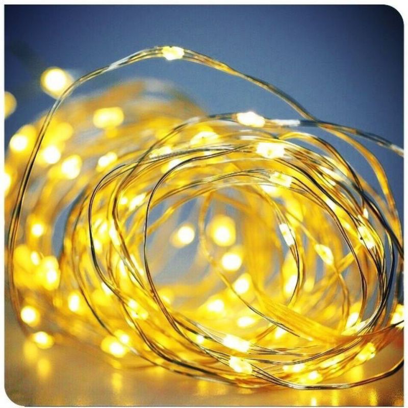 Dây Đèn Led chạy pin AA dài 3 mét màu vàng - Đèn đom đóm fairy light