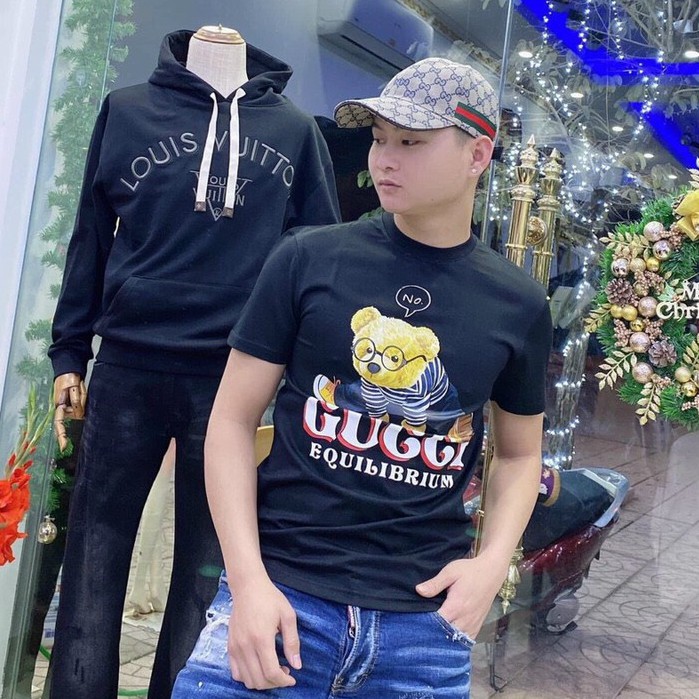 Áo Thun, Áo Phông Gấu Cổ Tròn Tay Lỡ Unisex Chất Thun Cotton Thoáng Mát-  MÃ AC84