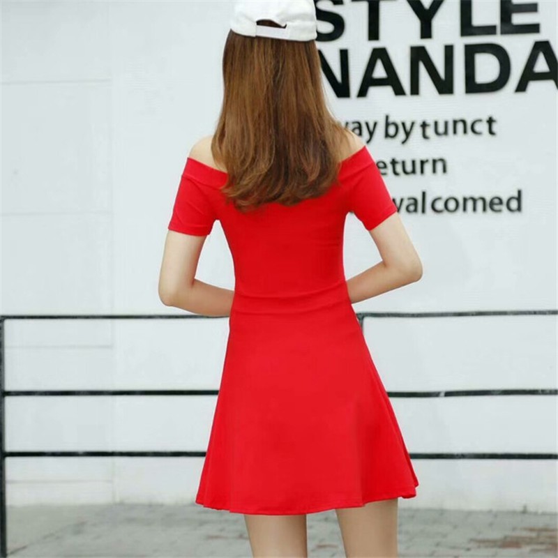 One Đầm Ngắn Tay Hở Vai In Chữ Thời Trang Cho Nữ | BigBuy360 - bigbuy360.vn