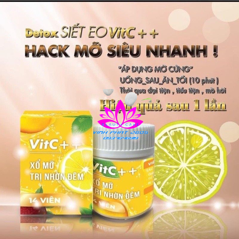 Detox Xổ Mỡ VitC Hộp 14 viên chính hãng