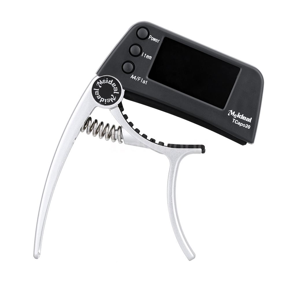 AIDO♦TCapo20 Multifunctional Aluminum Alloy 2-in-1 Guitar Capo Tuner with LCD Screen for Normal Acou