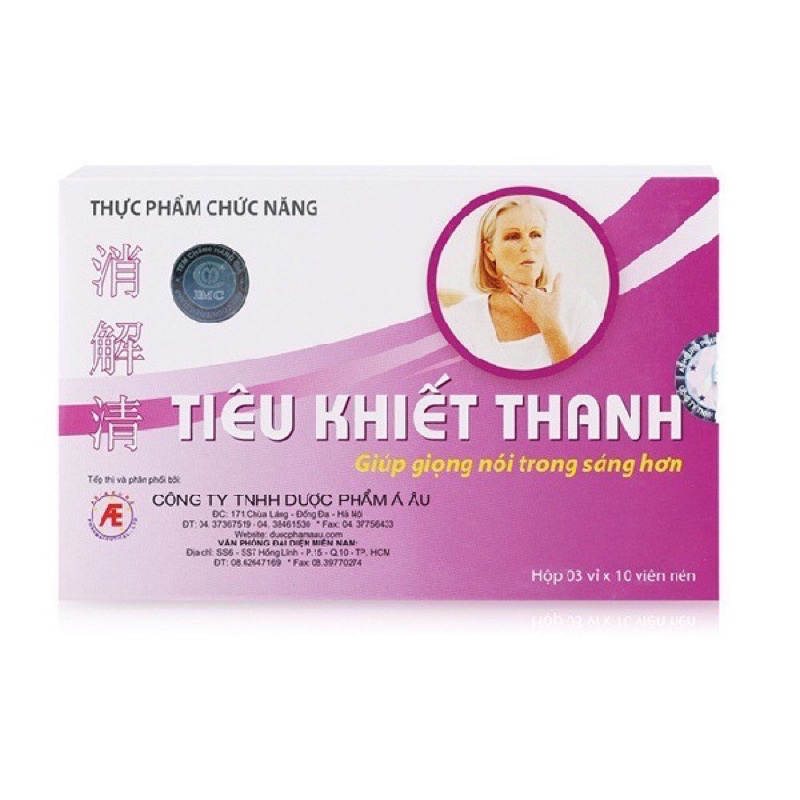 Tiêu Khiết Thanh - Cải Thiện Khản Tiếng, Mất Tiếng (hộp 30 viên)