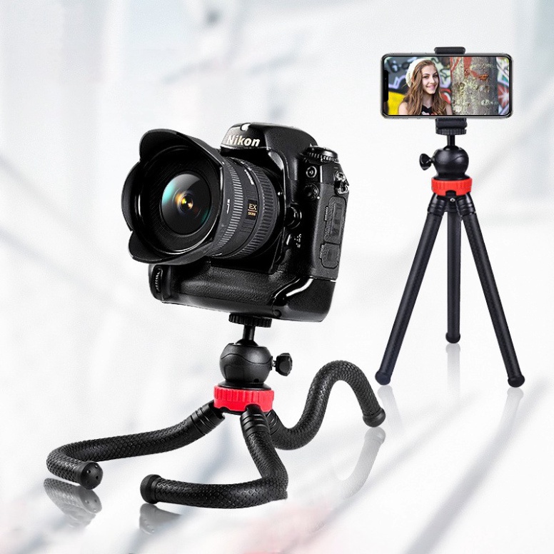 Tripod Bạch Tuộc Dùng Cho Điện Thoại, Máy Ảnh, Gopro Có Bán Kèm Đế Kẹp Điện Thoại, Remote Bluetooth