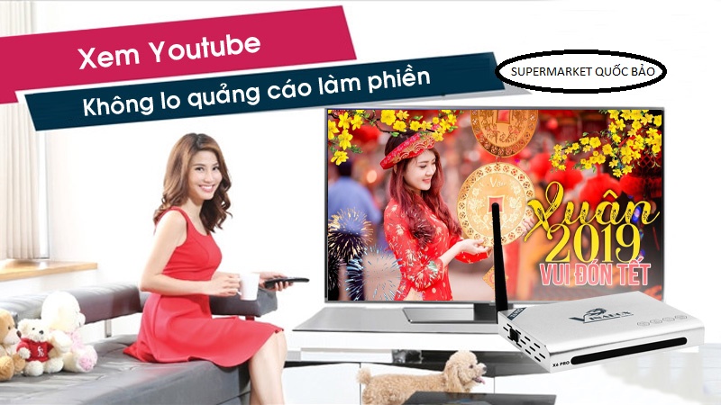 Android TV Smart Box Vinabox X6 PRO Ram 2G Model 2020 tặng Tài khoản Vip 3 năm , Điều khiển bằng giọng nói