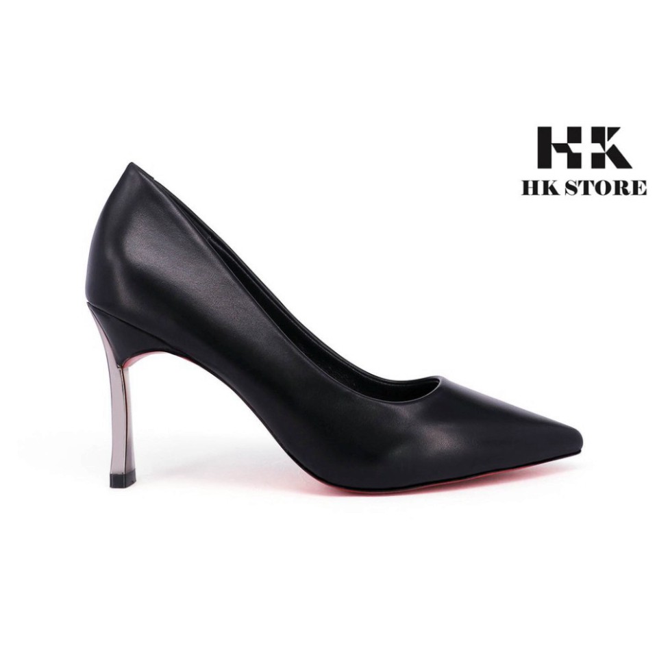 Giày công sở nữ da xịn 🧡 HK.STORE🧡 da bò hàng cao cấp siêu đẹp kết hợp đế nhọn bọc kim loại bóng cao 7p siêu sang chản