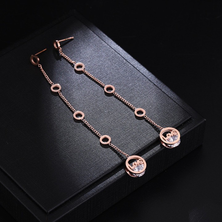 Bông Tai Tòn Ten Chuỗi Dài Titan Cao Cấp TT 2055