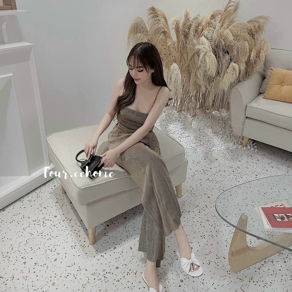 Set dập li đính ngọc + quần suông dài