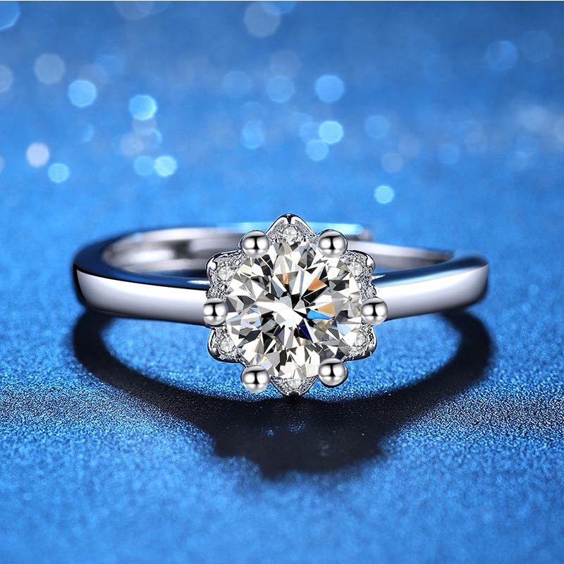 Nhẫn Đeo Tay Thời Trang Hàn Quốc 22 Kiểu Bằng Bạc 925 Cho Nữ Moissanite 1 Carat