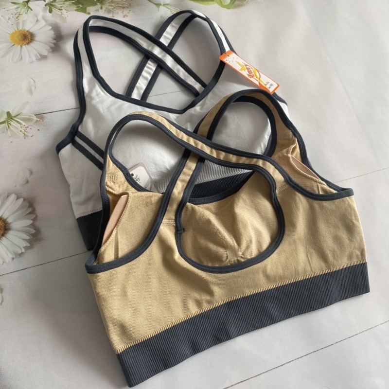 Bra nữ áo ngực không gọng thể thao Thái Lan k16 vải cotton thun co giãn sIze 34, 36