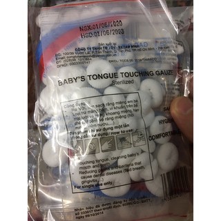 Gạc rơ lưỡi trẻ em clean túi zip 20cái