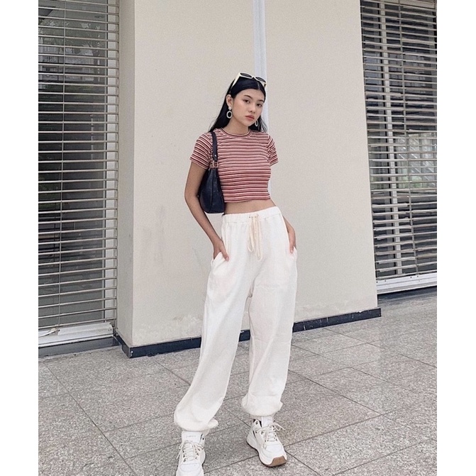 Quần joggers thể thao 3 màu ống rộng