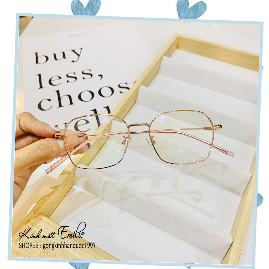 Gọng kính mảnh nhẹ vuông ⚡𝑭𝑹𝑬𝑬𝑺𝑯𝑰𝑷⚡ đa giác nam nữ Kính mắt Emilie phụ kiện thời trang 72328 | BigBuy360 - bigbuy360.vn