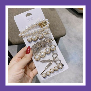 Set kẹp tóc 6 món đính ngọc sang chảnh