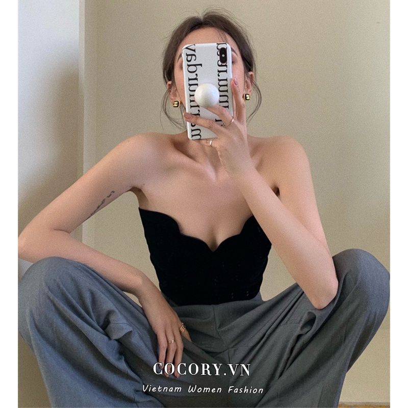 Cocory vn vintage Street Style Sexy Babes Tube Top Fashion Slim Off Shoulder Croptop | BigBuy360 - bigbuy360.vn