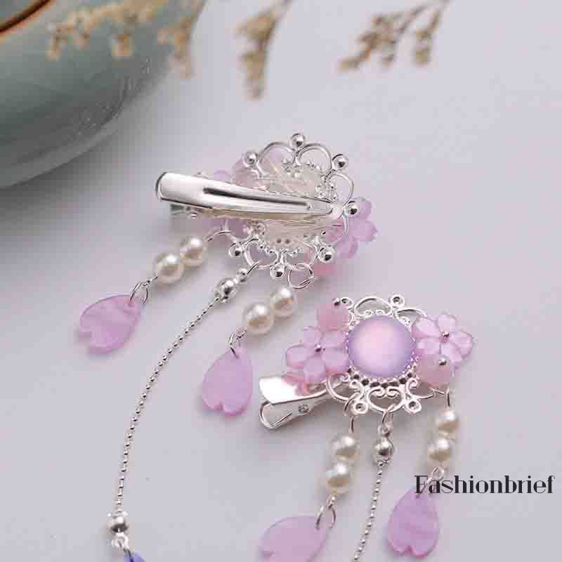 ❤BRIEF New Ancient Style Tassel Hanfu Headwear Wedding Bridal Hair Accessories Flower Mermaid Tassel