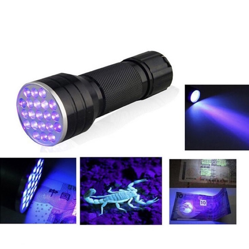 Đèn pin LED UV 9 - 21 bóng siêu sáng soi tiền giả