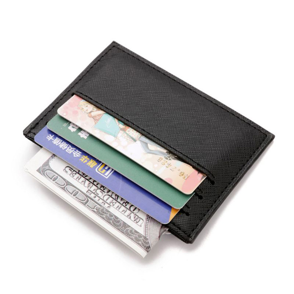 QQMALL Mini Money Pouch Slim Bank Card Card Holder Purse Slot Clip Wallet Case  Bag PU Leather High Quality Credit Card/Multicolor