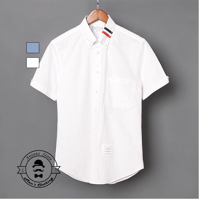 Sơ mi Thom Browne Cộc Tay Viền Cổ