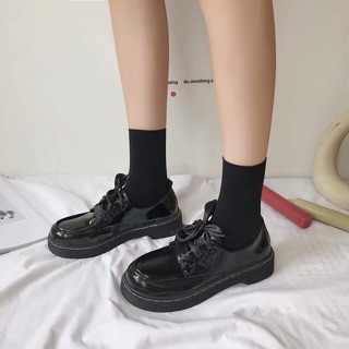 Giày nữ da bóng Korea Ulzzang