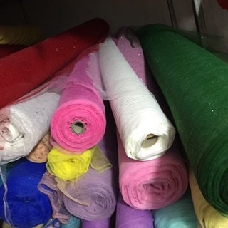 Voan lưới kim tuyến (váy bồng bềnh lấp lánh) cắt từ 5m