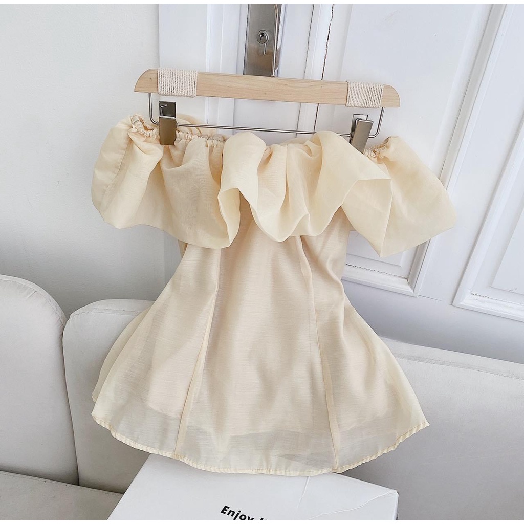 Áo Trễ Vai Bèo Ngắn Tay phong cách Hàn Quốc siêu xinh sẵn hàng