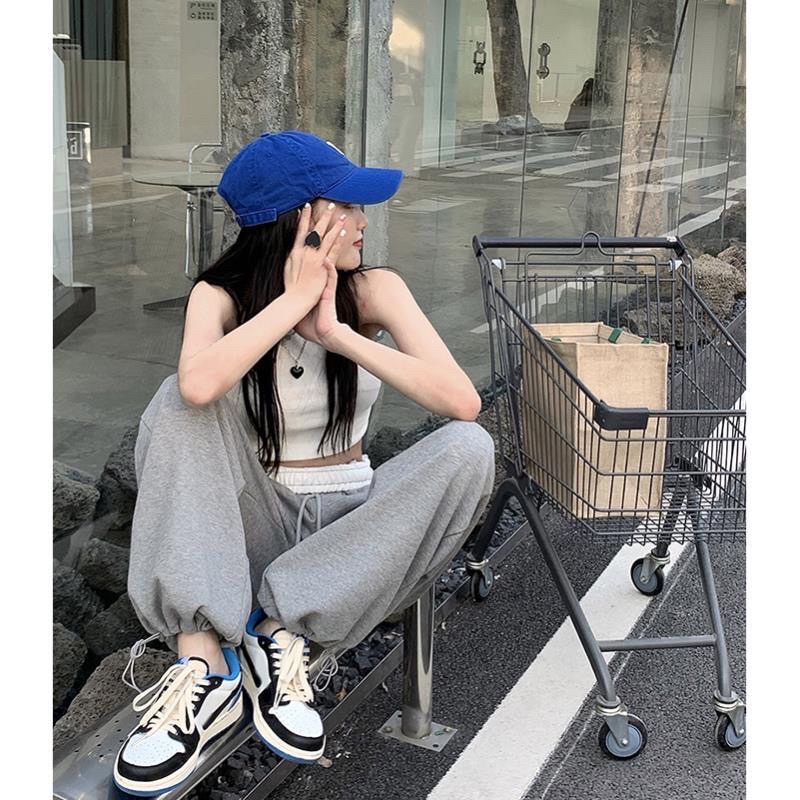 FREESHIP QUẦN JOGGER GÂN TĂM VIỀN EO TRẮNG BASIC