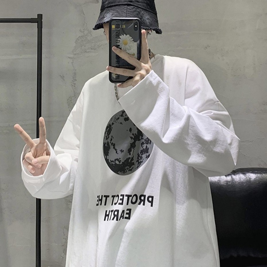 Áo thun tay dài Wind phông nam nữ form rộng unisex oversize ulzzang Áo thun dài tay 3153