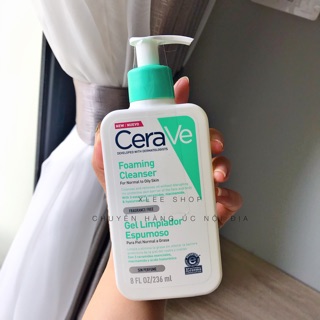 Sữa rửa mặt Cerave Pháp da thường đến dầu Foaming Cleanser 236ml chính hãng