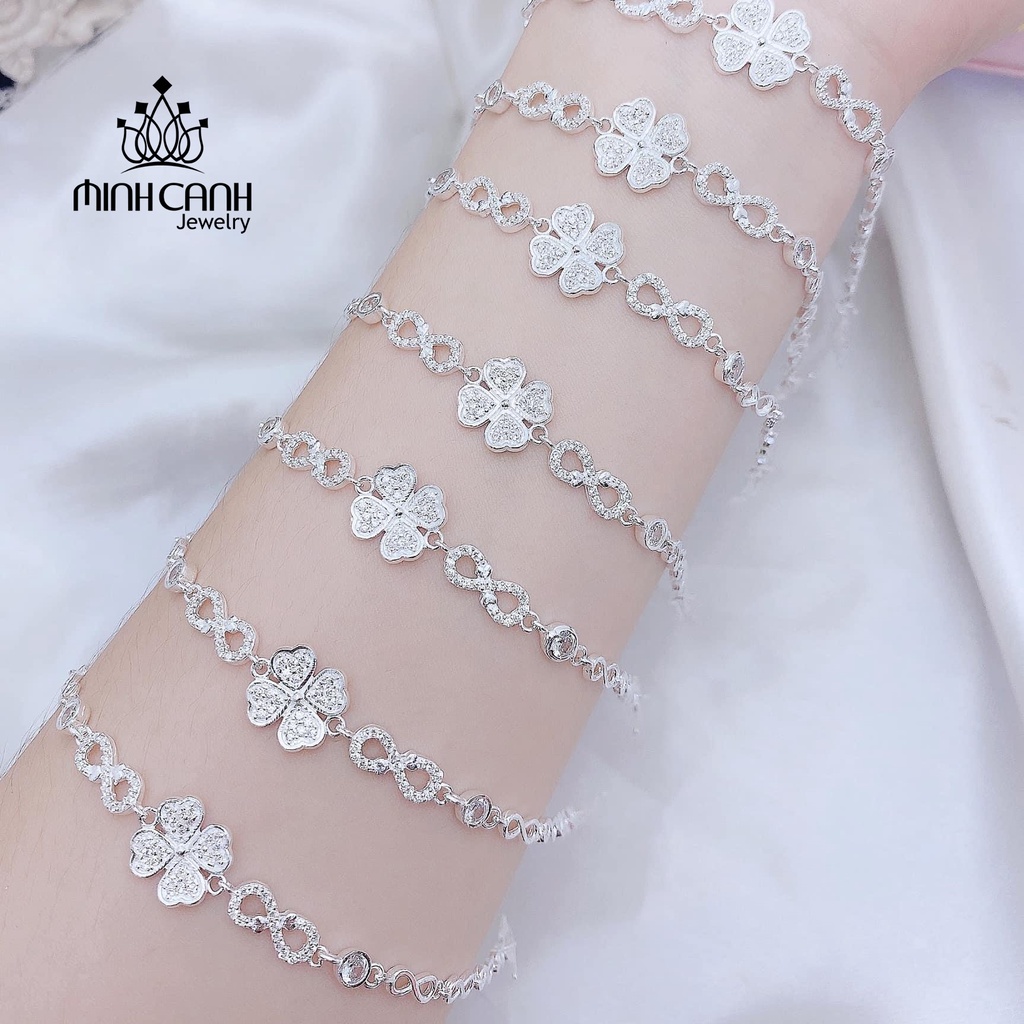 Lắc Tay Bạc Nữ Vô Cực Cỏ 4 Lá - Minh Canh Jewelry