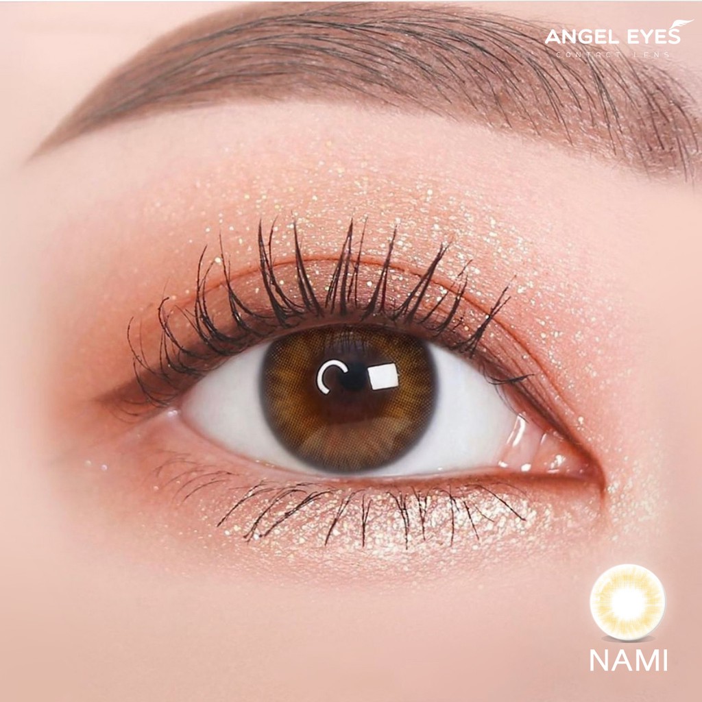 [QUÀ TẶNG] Lens mắt nâu mật ong Nami hiệu Angel Eyes đường kính 12.8 có hỗ trợ cận 0-8