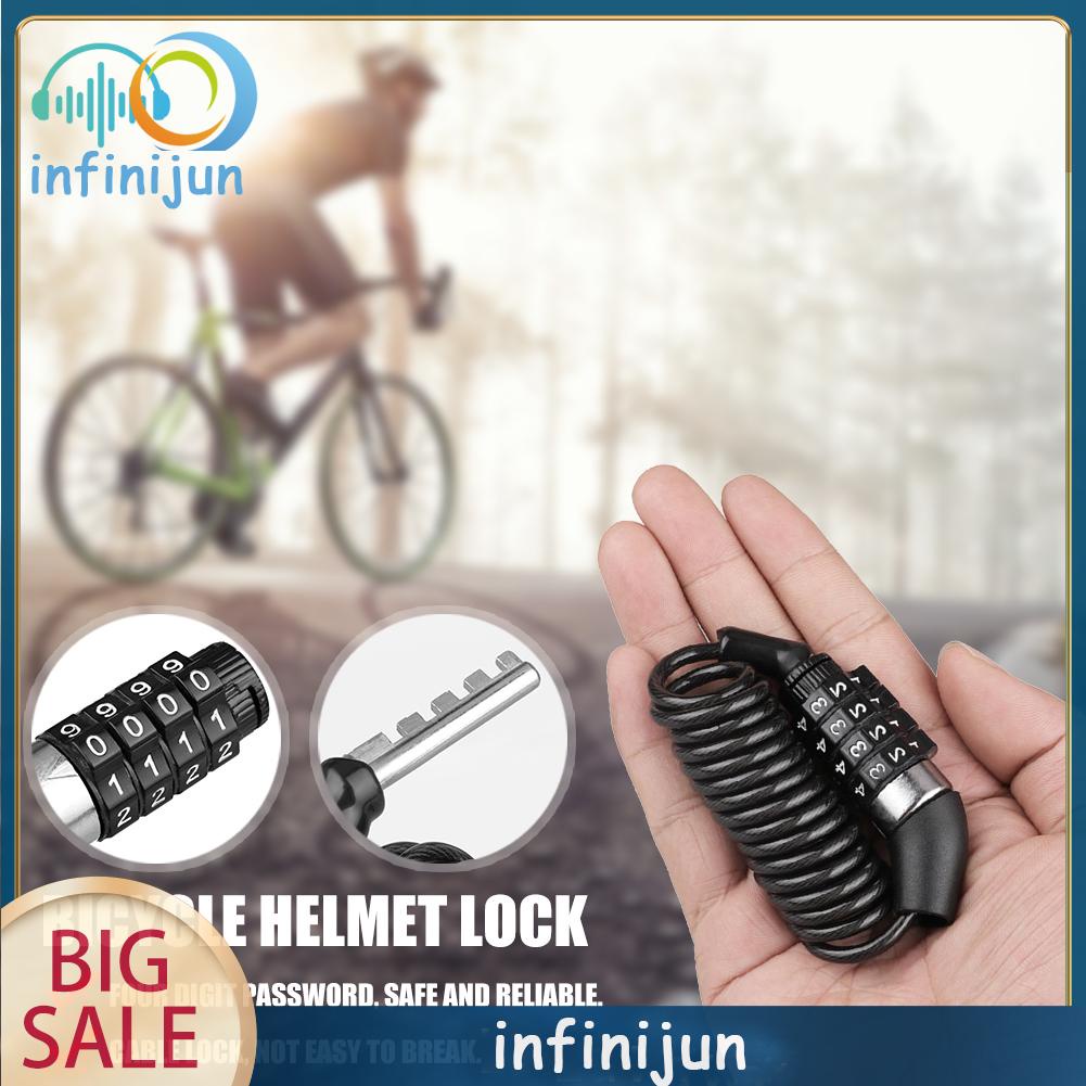 Ổ Khóa Nón Bảo Hiểm 4 Chữ Số Kèm Dây Thép Chuyên Dụng Cho Xe Đạp