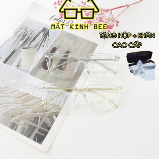 Mắt kính thời trang chữ V gọng kim loại cao cấp BEE141 tặng hộp + khăn