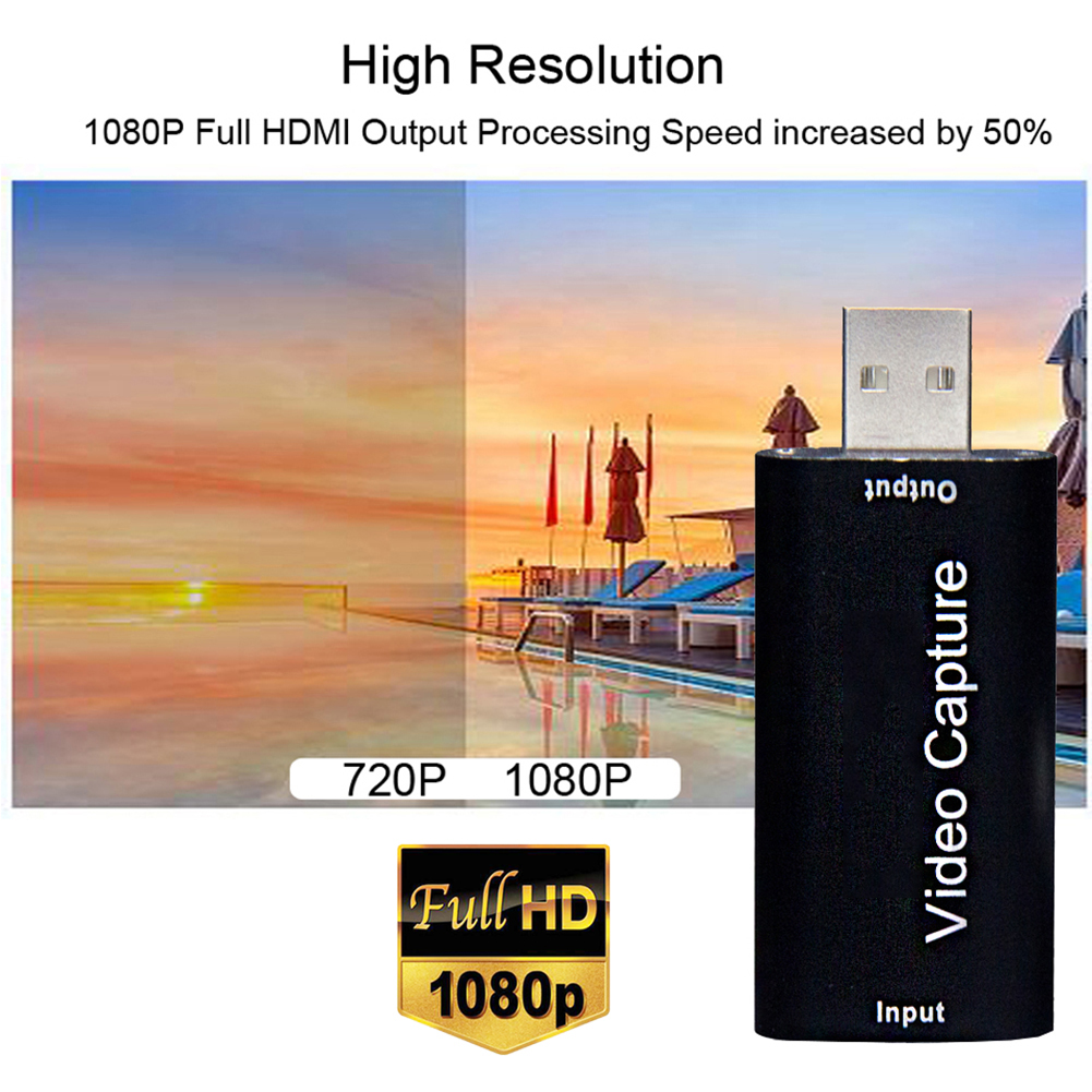 Mini Video Capture Card USB 2.0 Tương thích HDMI Máy quay DVD Video Grabber Máy ảnh HD Ghi trực tiếp Phát trực tiếp