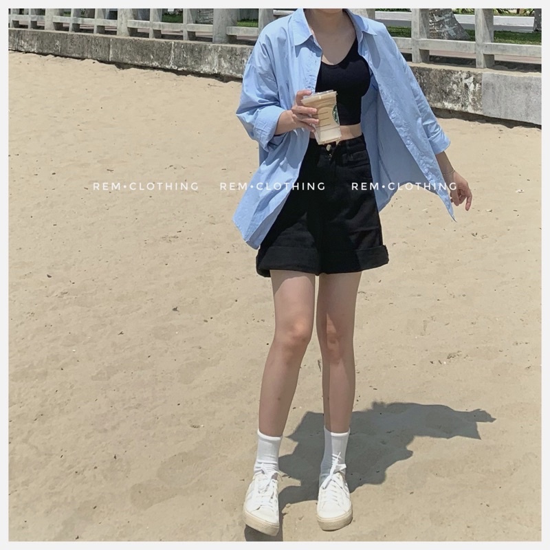 Sơmi kate trơn tay dài t501 @rem.clothing