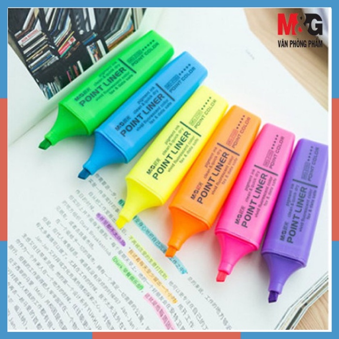 Bút Đánh Dấu Dòng M&G 21572 Chính Hãng - 6 Màu, Mực Nhanh Khô, Màu Tươi Sáng