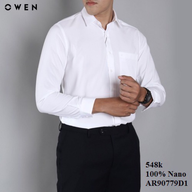 [owen_dài tay_nano_mát_kháng khuẩn_khử mùi]Áo sơ mi dài tay Owen