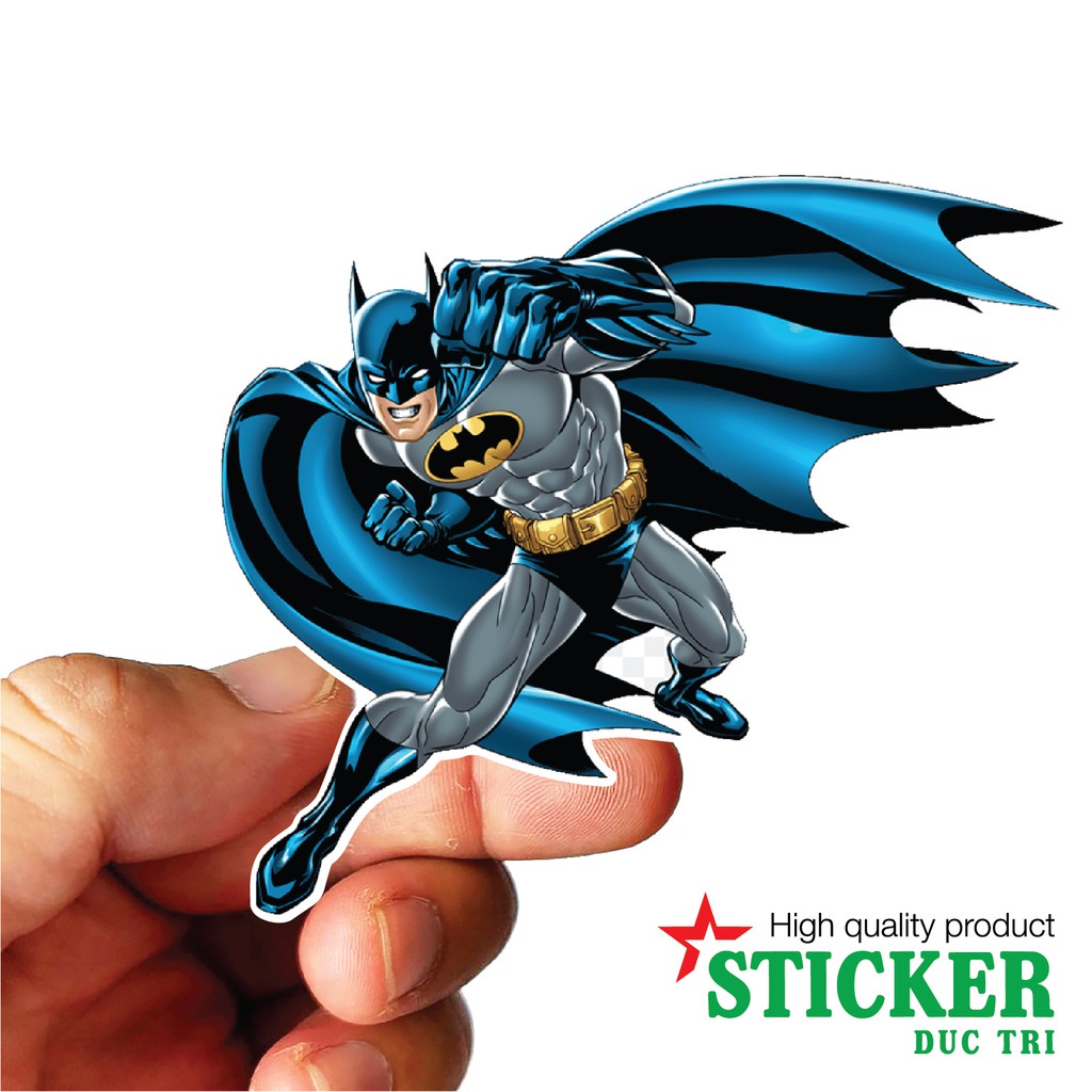 Bộ Sticker BATMAN, Miếng dán được cắt sẳn có màng bảo vệ chống nước chống trầy. Dùng dán trang trí lên điện thoại, nón b