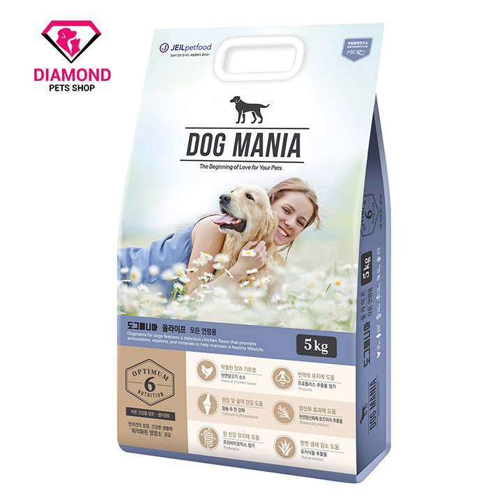 [5kg] THỨC ĂN CHO CHÓ DOG MANIA (HÀN QUỐC) ( thức ăn khô,thức ăn hạt, cám chó)