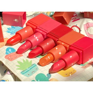 Set Son Môi 5 Cây Mini LEMORE Vỏ Đỏ Nhám Kèm Túi Giấy Siêu Xinh