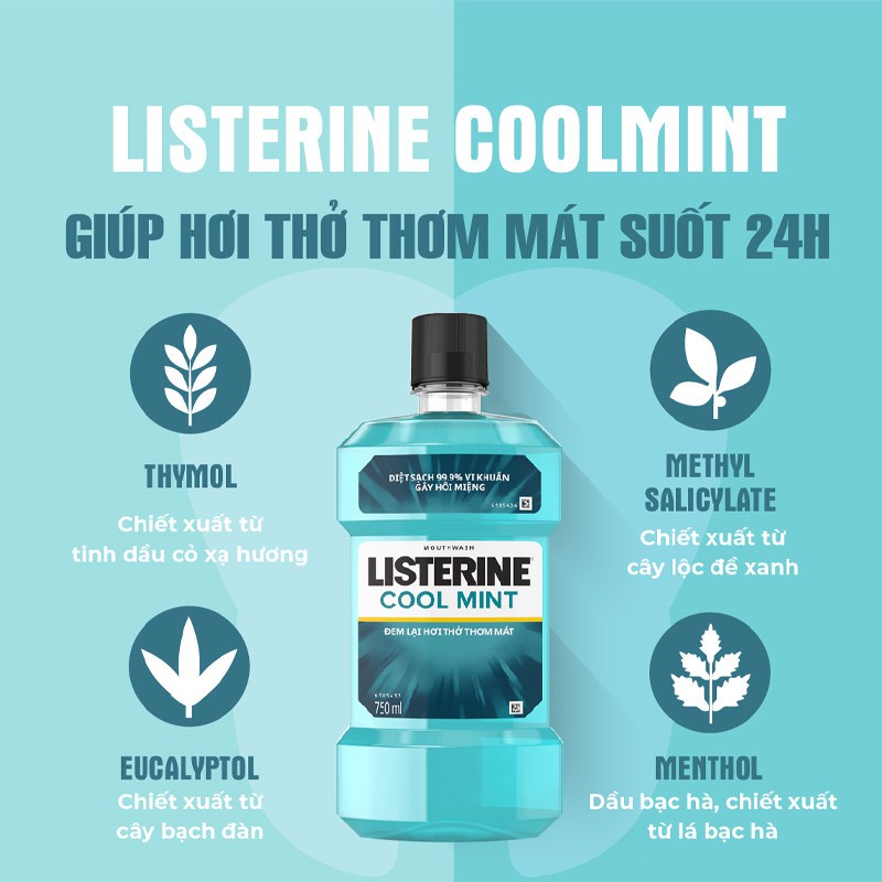 Nước súc miệng Listerine cool mint