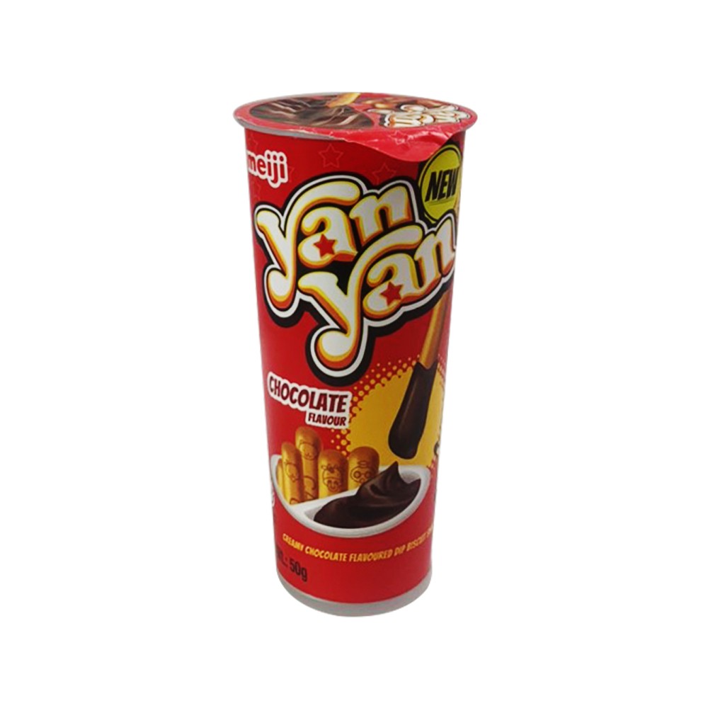 Bánh que chấm kem socola Yan Yan Meiji 50gr - bánh nhập khẩu Malaysia - Chocolate biscuit snack