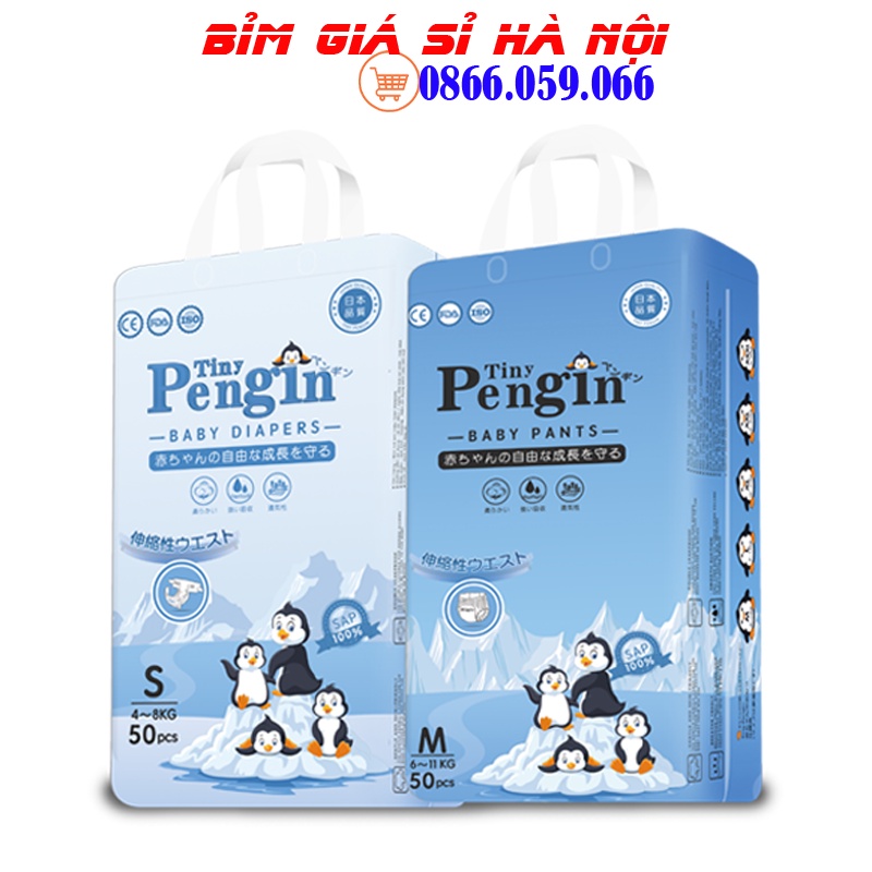 Bỉm Dán/Quần cao cấp TinyPengin S50/M50/L50/XL50/XXL50/XXXL50 - Bỉm Giá Sỉ Hà Nội