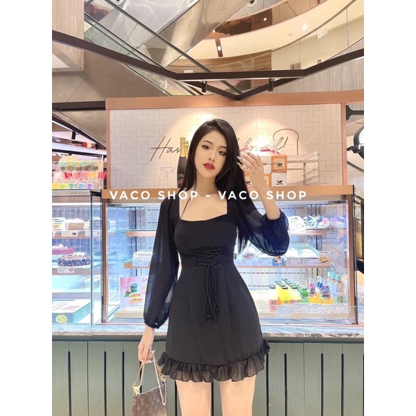Đầm voan tay dài - Vaco Shop
