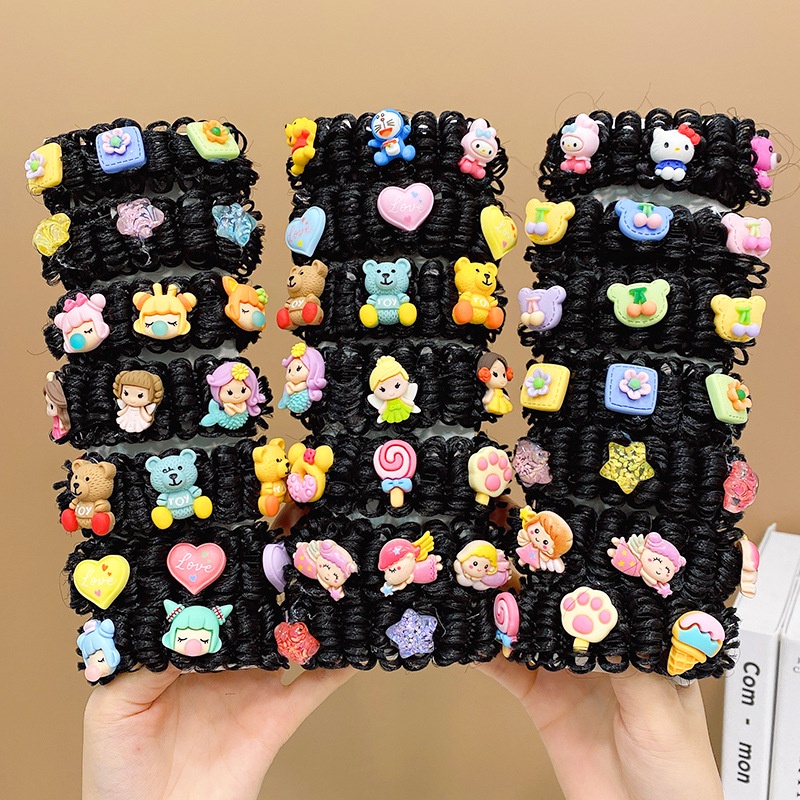 GG Cặp Búi Tóc Giả Gắn Sticker Cute Cho Bé Giao Mẫu Ngẫu Nhiên - Dumi Shop