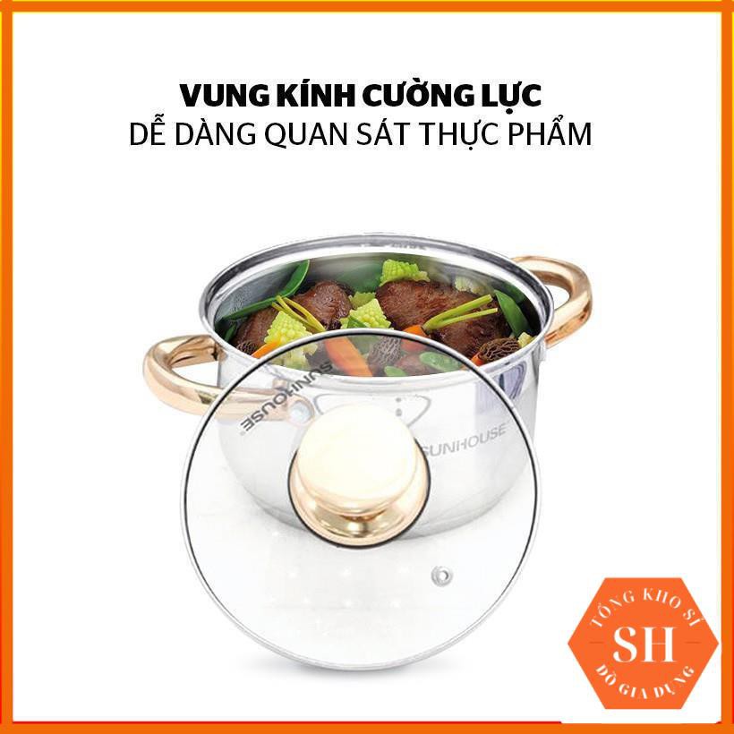 [Kho Sỉ] _[Tổng Kho Sỉ] Bộ Nồi Inox 5 Đáy, Bộ Nồi SUNHOUSE SH781 Nấu Nhanh, Giữ Nhiệt Tốt- Hàng Chính Hãng