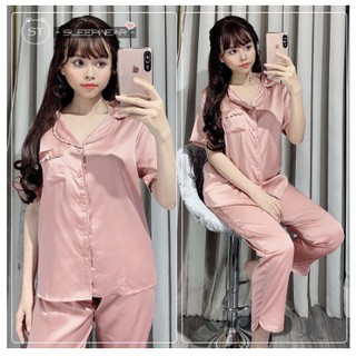 Bộ Pijama Lụa Bèo [Tay Ngắn Quần Dài]