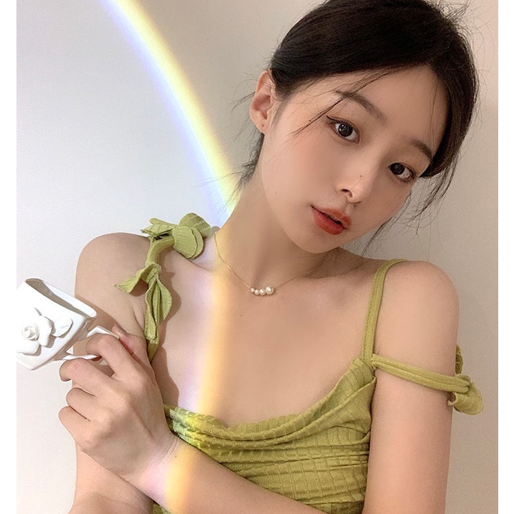 Dây Chuyền Mạ Bạc Đính Ngọc Trai Sang Trọng Thời Trang Mùa Hè 2022