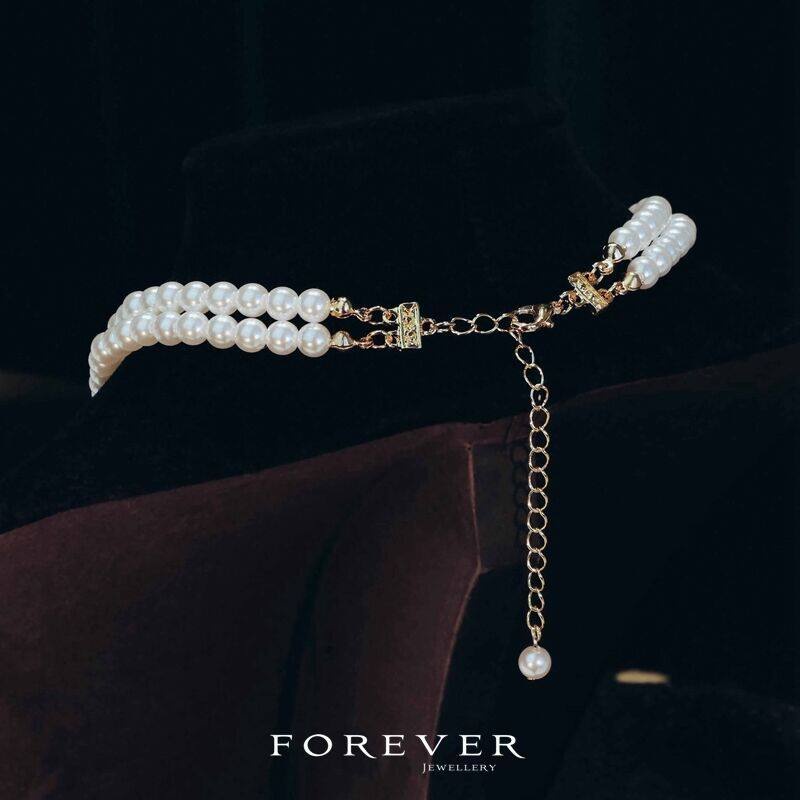 Set vòng cổ và đôi khuyên tai đính ngọc trai thời trang cho nữ