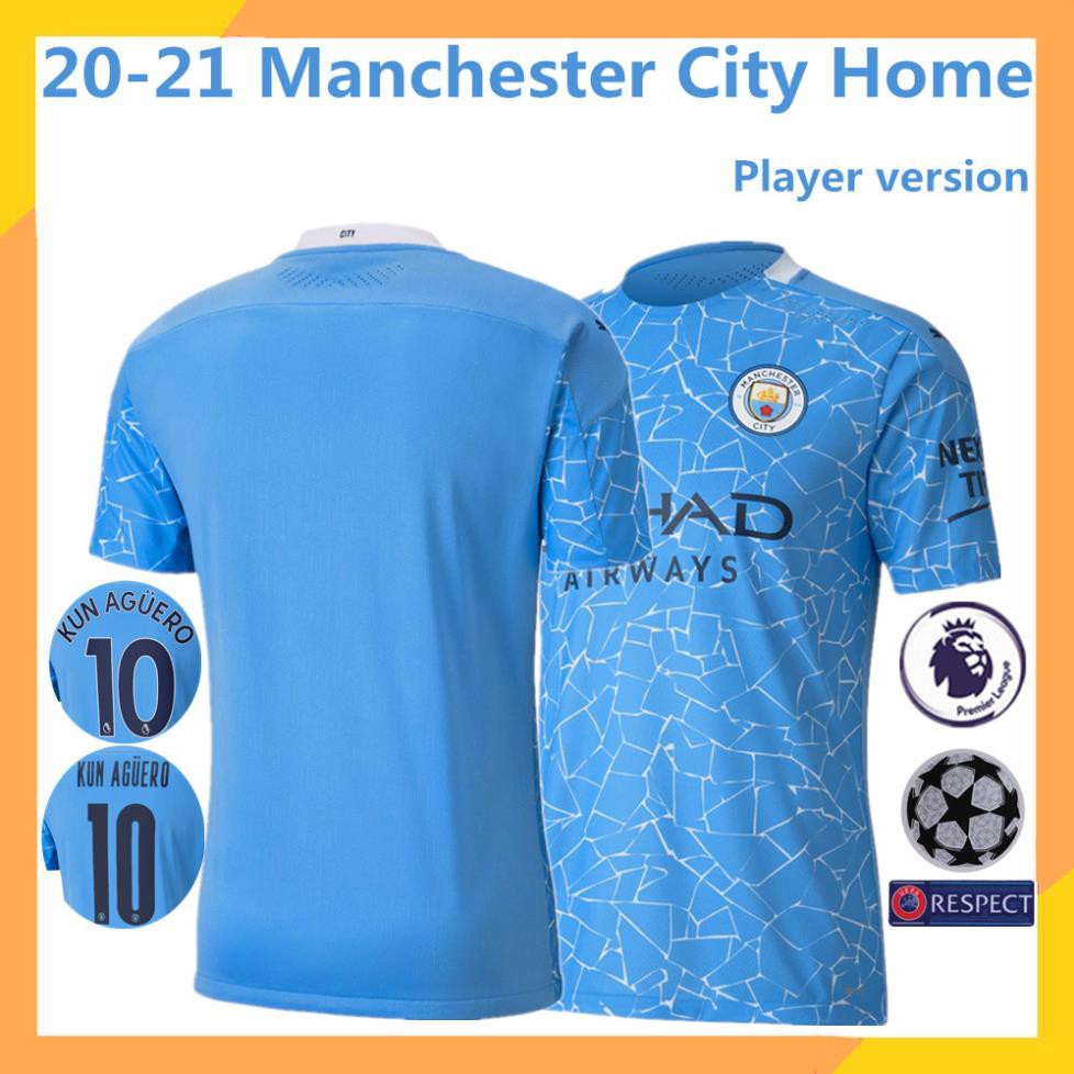 Áo thun đá banh in logo Man City sân nhà Thái Lan AAA 20-21 chất lượng cao  ྇