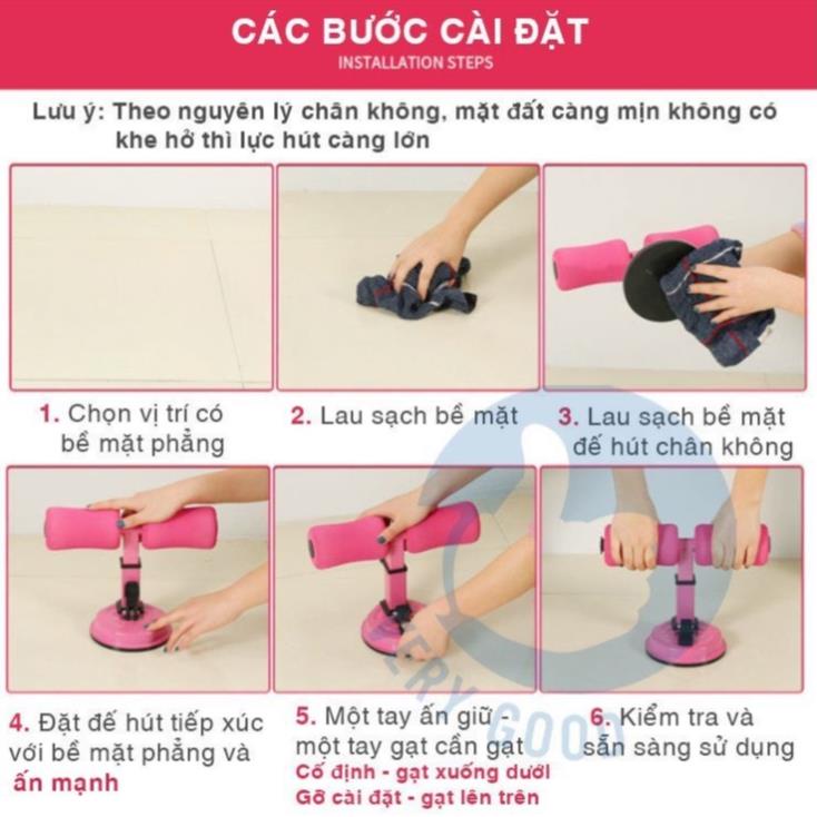 Dụng cụ tập cơ bụng eo gym đồ dùng thể thao tại nhà đa năng có đế hút chân ko trụ chữ t giúp dáng chuẩn eo thon nam nữ